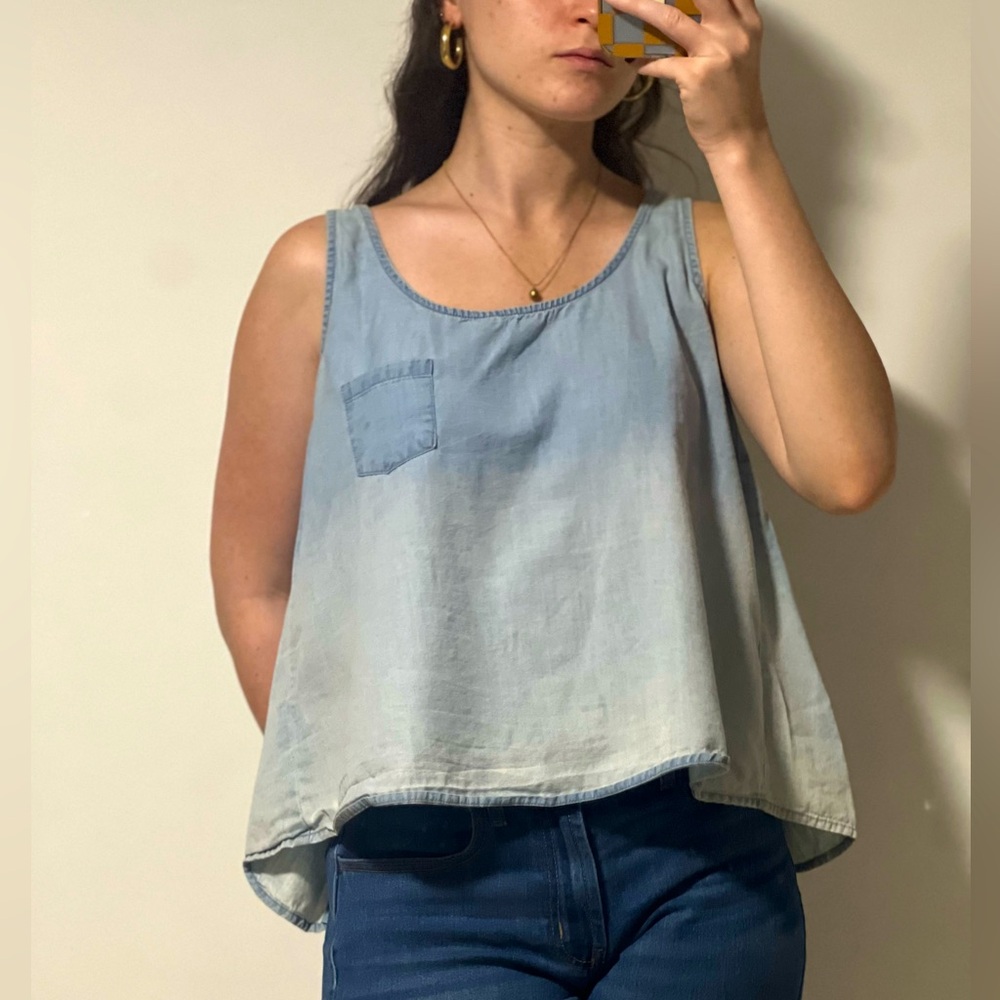 Ombre Soft Denim Tank Top Open Back | Brand: Jessica Simpson | Size: Small